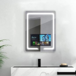 Espejo de baño iluminado con pantalla tactil