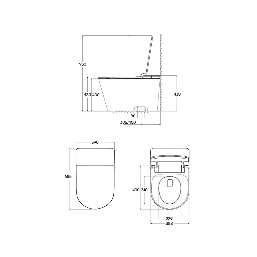 Intelligent Toilet - A360 (With Tank)