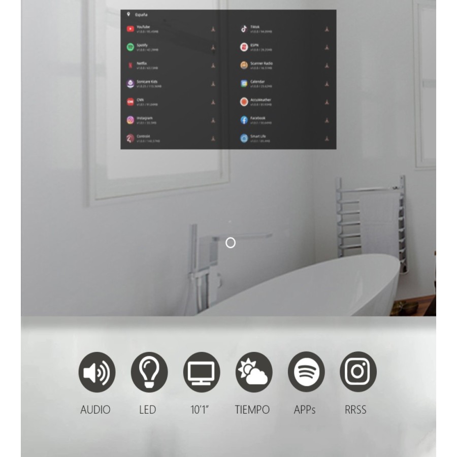 Backlit Mirror with Display - VR1280