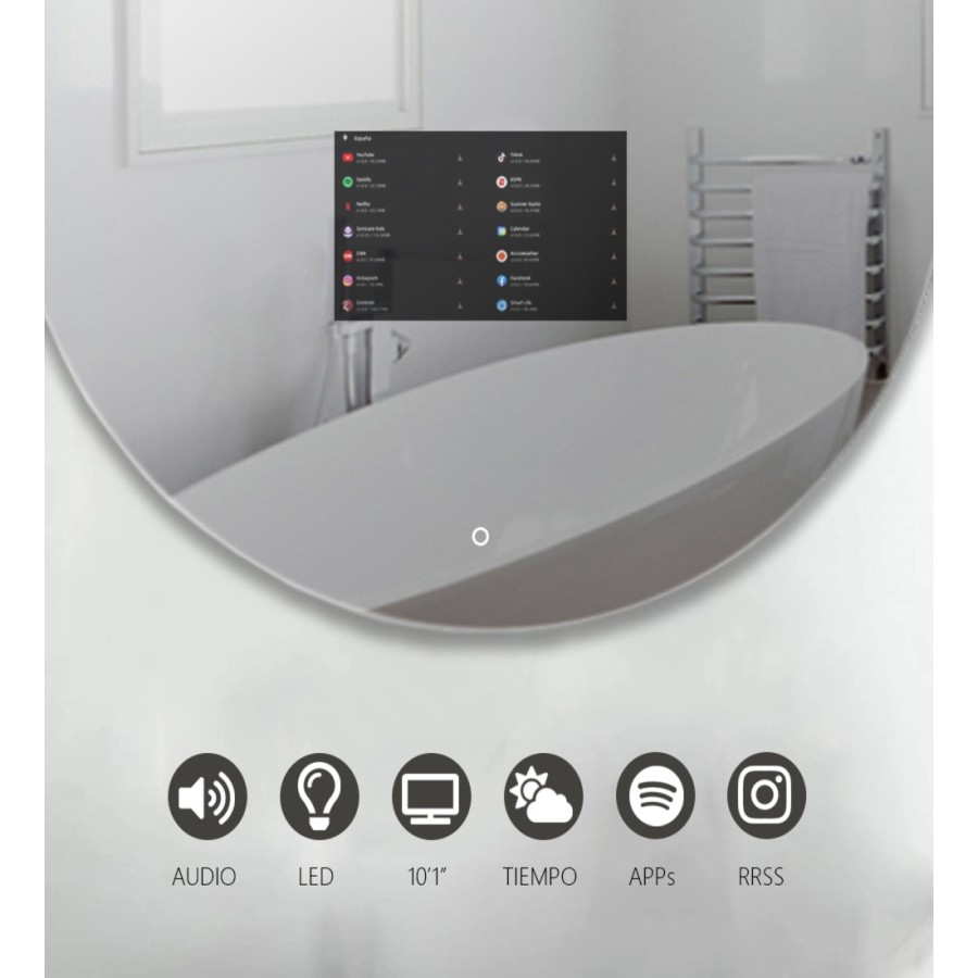 Backlit Mirror with Display - VR600