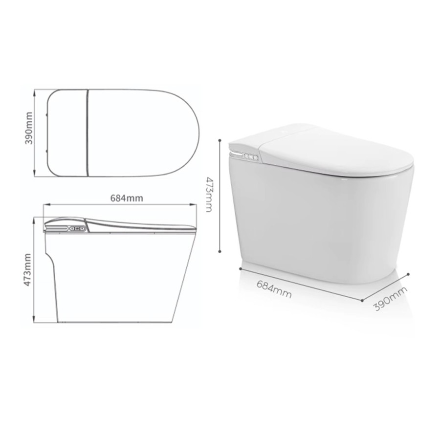Toilettes intelligentes - A710 BLANC (avec réservoir)