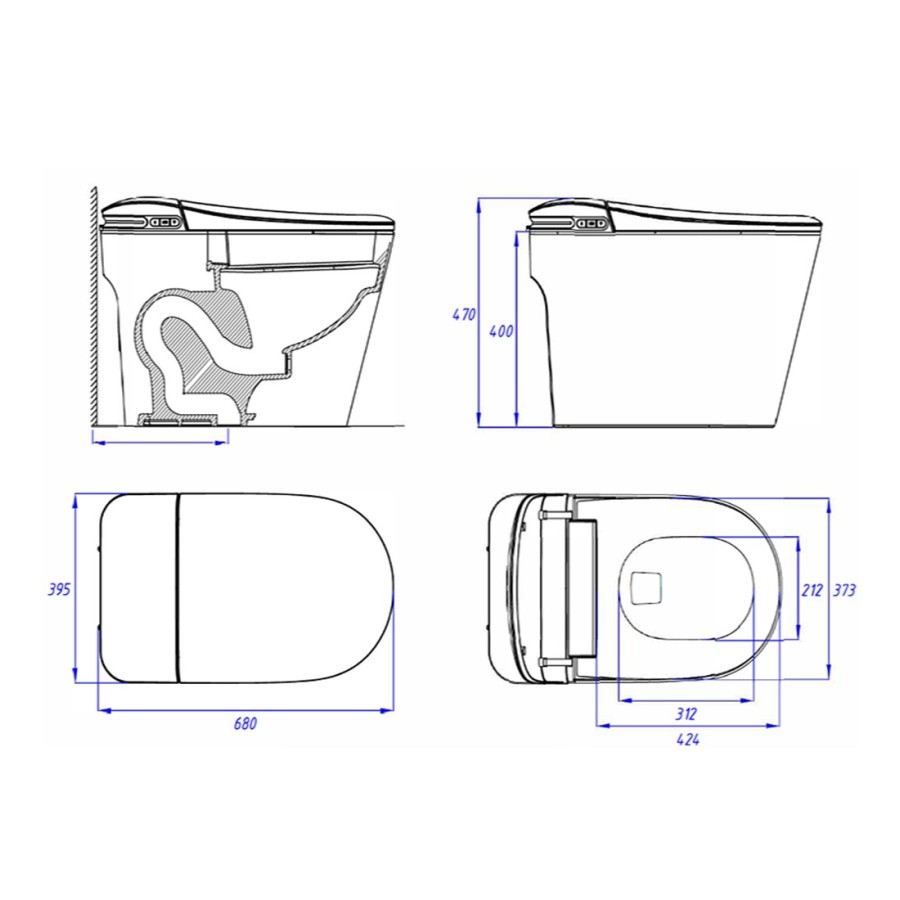 Toilettes intelligentes - A710 BLANC (avec réservoir)