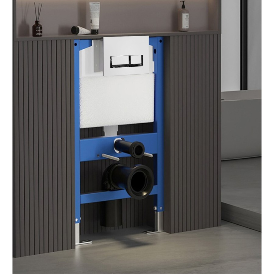 W220 White wall hung toilet with frame