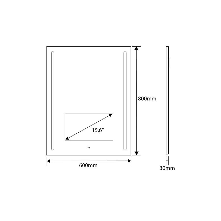 Espejo inteligente vertical T6080 con pantalla táctil | VOGO
