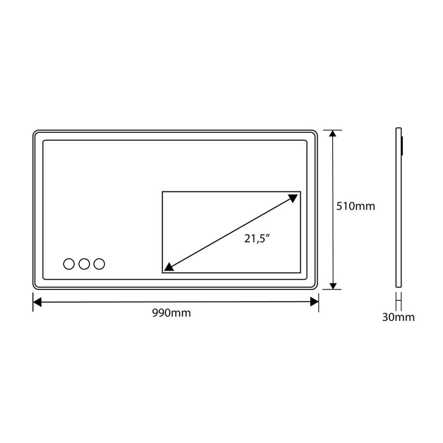 Espejo inteligente T100 con pantalla táctil 21,5” | VOGO