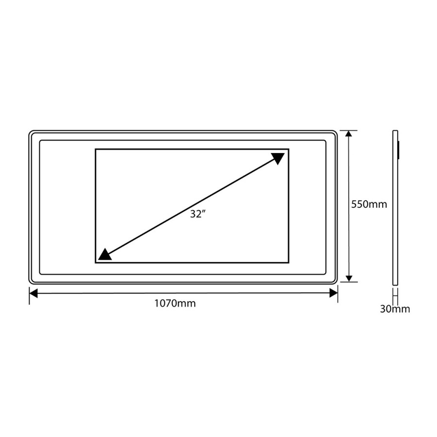 Espejo inteligente T107 con pantalla táctil HD 32” | VOGO