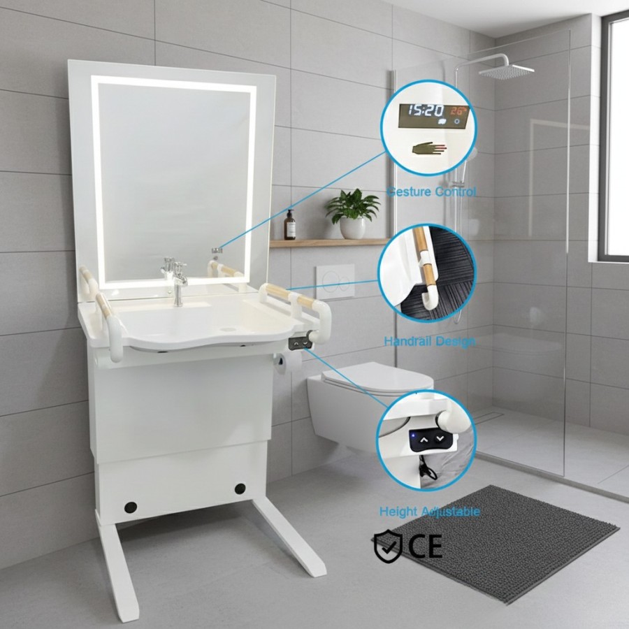 Personnalisables éviers de levage électrique | Remontant de la salle de bain accessible
