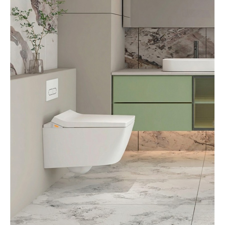 Toilette suspendue W150 Blanc rectangulaire - Vogo Espagne