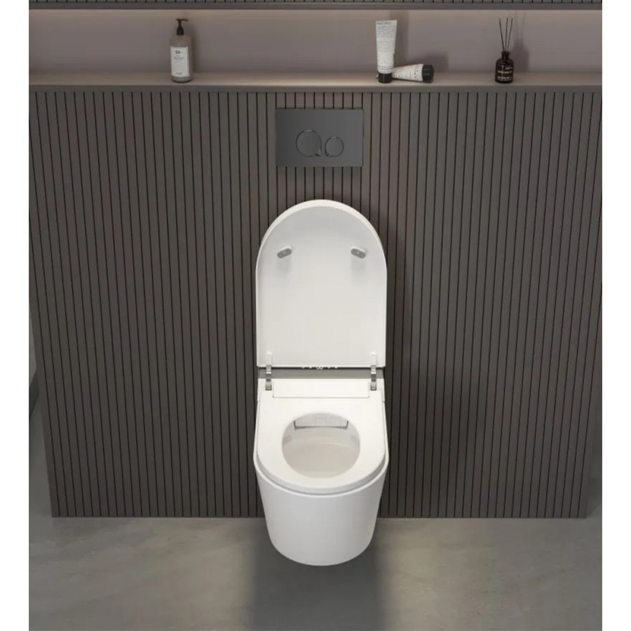 W230 Toilet suspended with rack - Black button