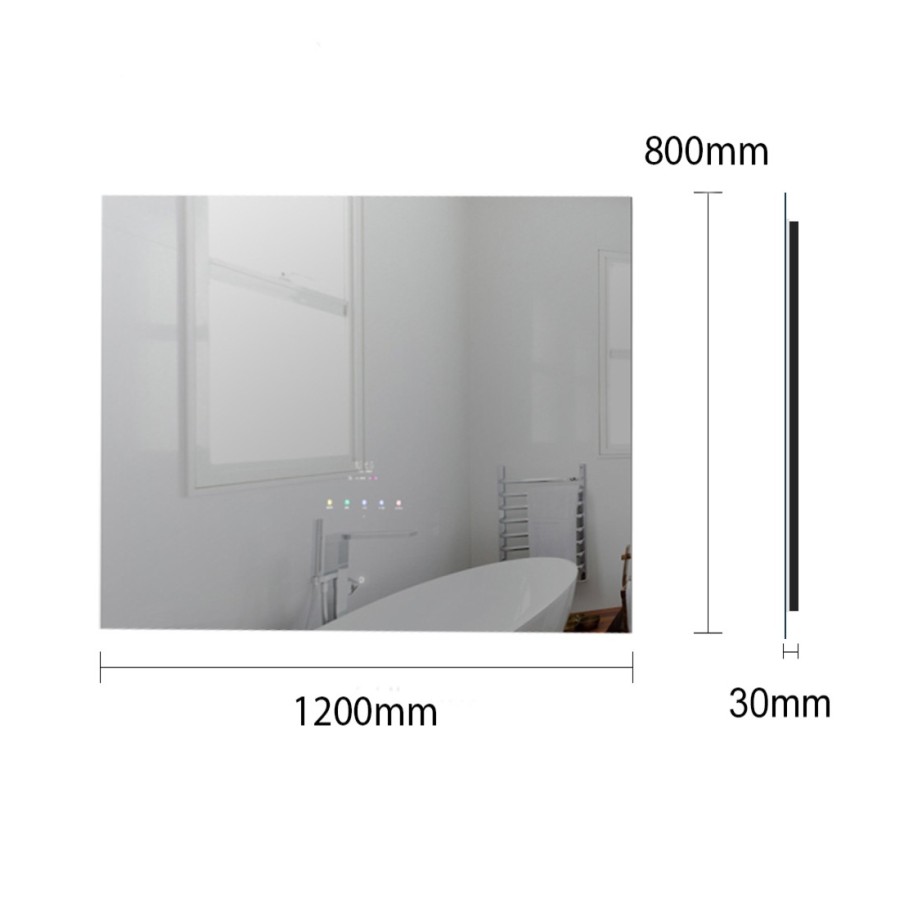 Backlit Mirror with Digital Display - VR1280