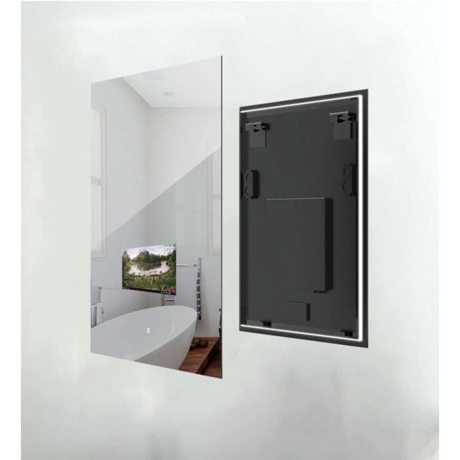 Miroir rétro-éclairé avec écran tactile HD - Vidéo et musique à une qualité maximale.