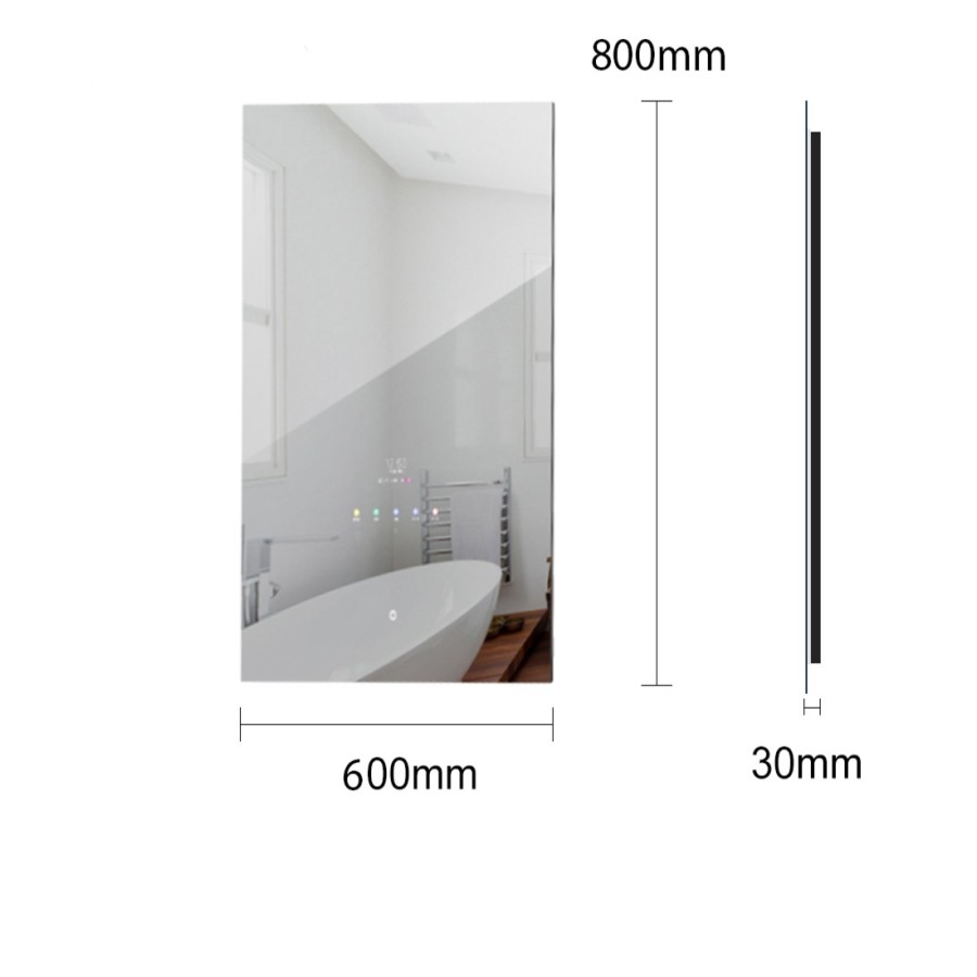 Miroir rétro-éclairé avec écran tactile HD - Vidéo et musique à une qualité maximale.