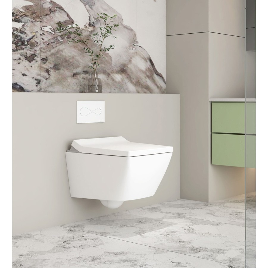 Toilette suspendue W150 Blanc rectangulaire - Vogo Espagne