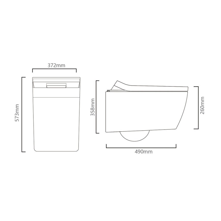 copie de W230 Toilette suspendue avec rack - Bouton argent