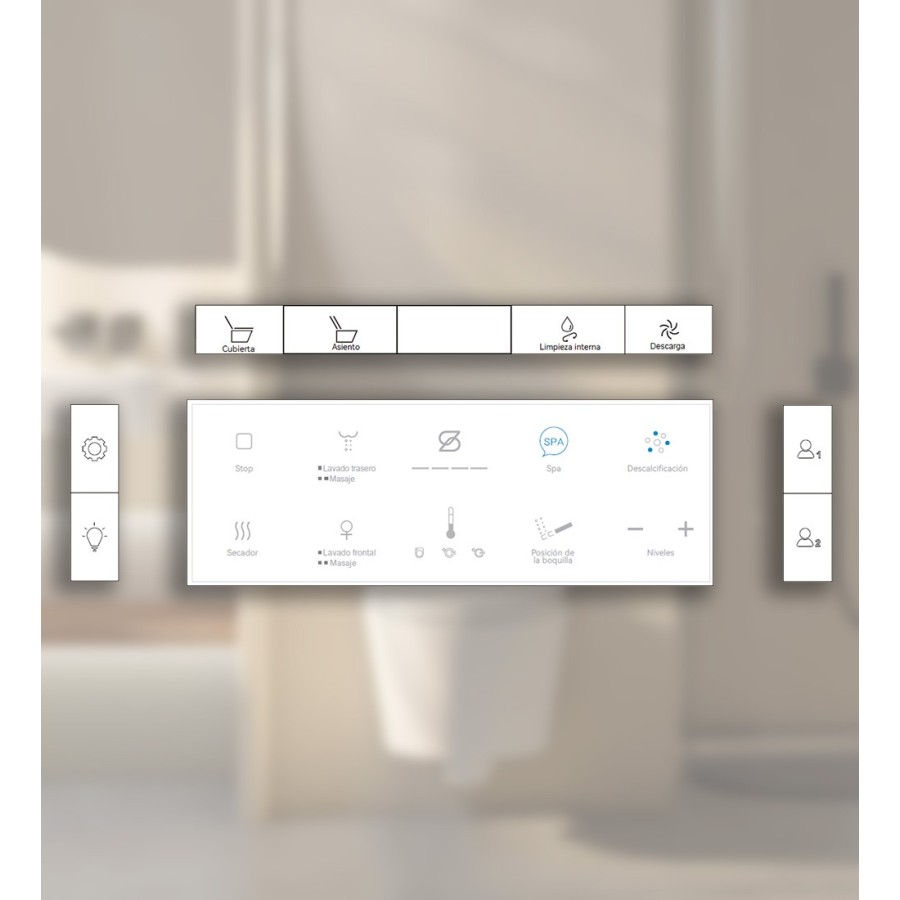 copy of copy of copy of W230 Toilet suspended with rack - Silver button