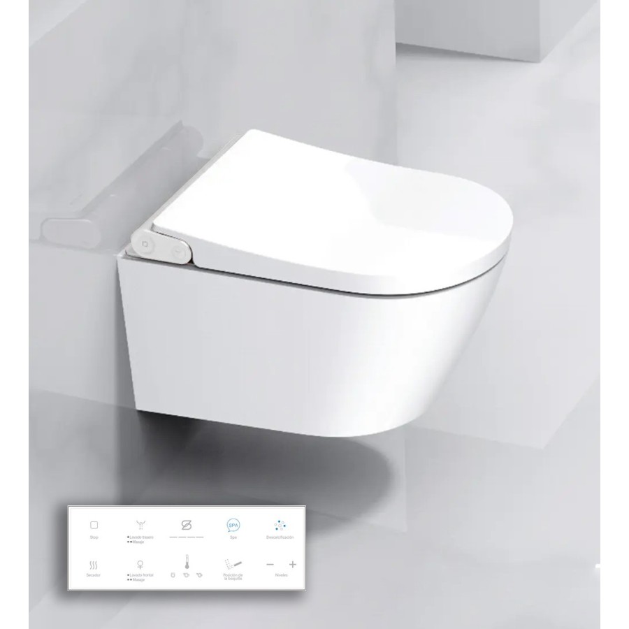 copy of copy of copy of W230 Toilet suspended with rack - Silver button