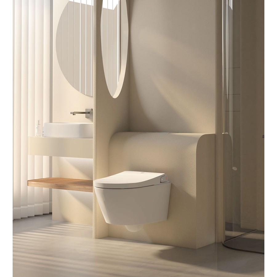 copie de copie de copie de W230 Toilette suspendue avec rack - Bouton argent