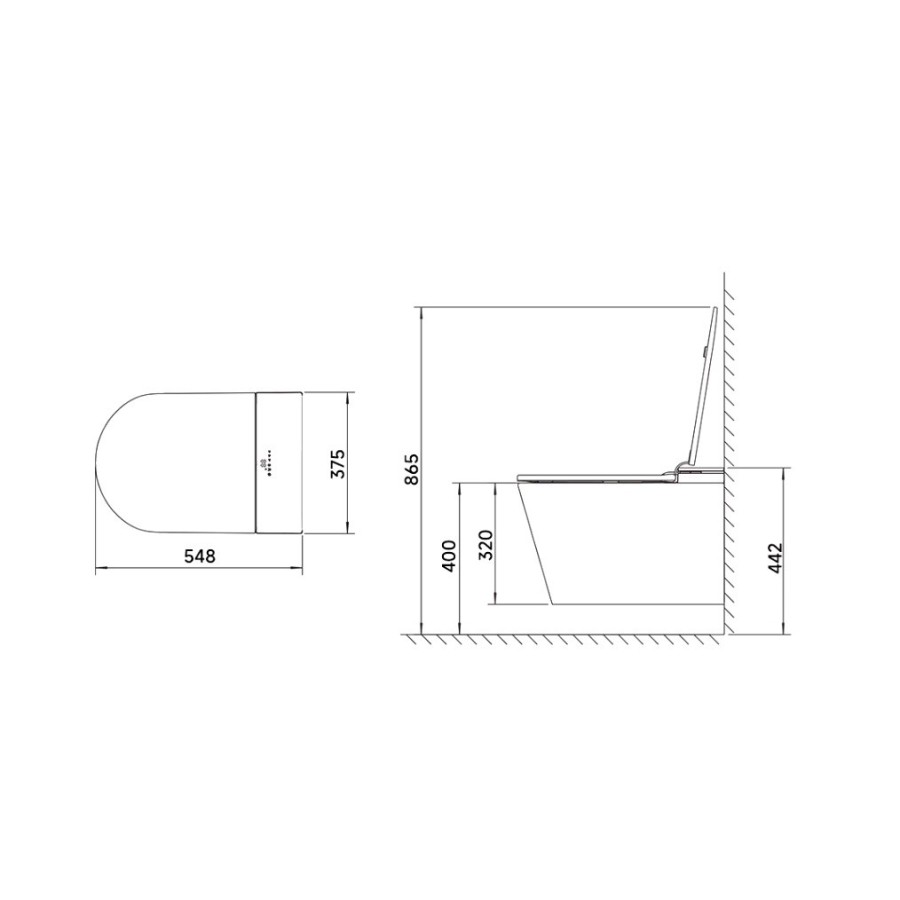 Sanita inteligente - W280 suspensa na parede em cinzento/branco