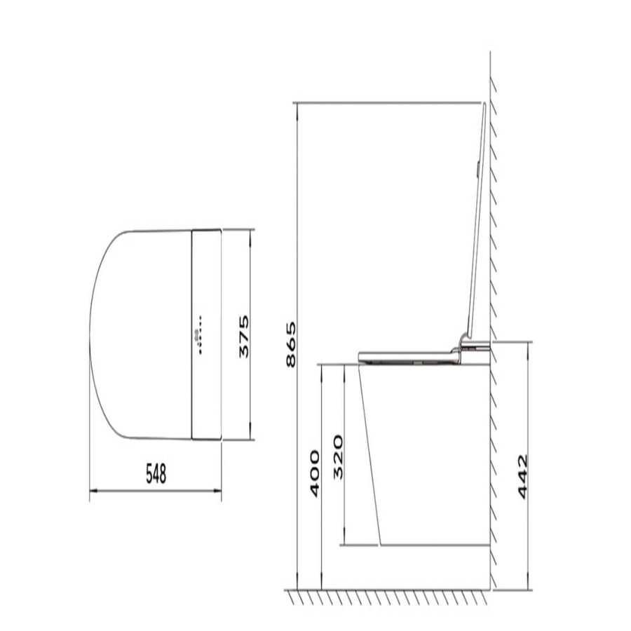 Smart Toilet - W280 suspendu gris/blanc